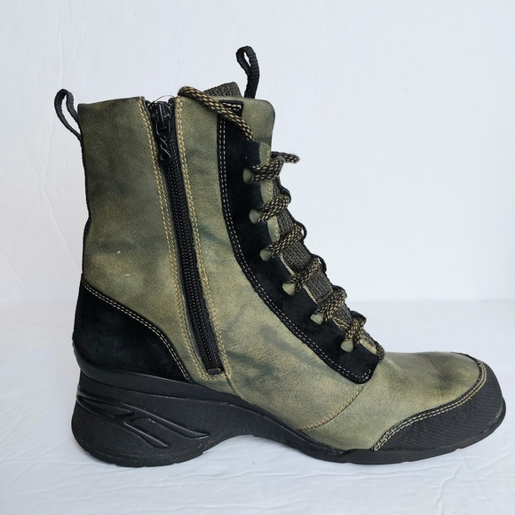 Ahnu Waterproof Zipper Lace Up Vibram Sole Boots Green Women's - Picture 9 of 16